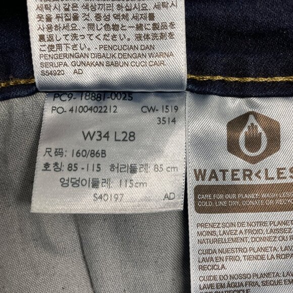 LEVI'S JEANS 711 SKINNY HIGH RISE SIZE 34 BLUE DENIM LOGO DARK WASH STRETCH - Picture 7 of 10